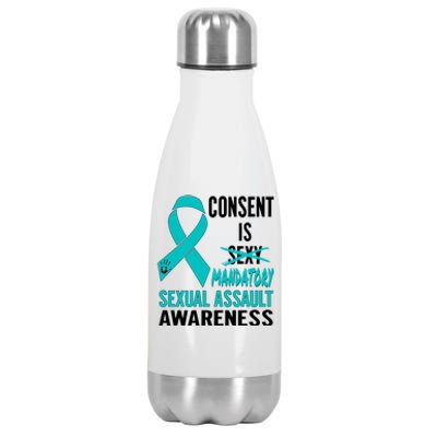 Nn Teal Ribbon Sexual Assault Awareness Costume Warrior Gift Stainless Steel Insulated Water Bottle