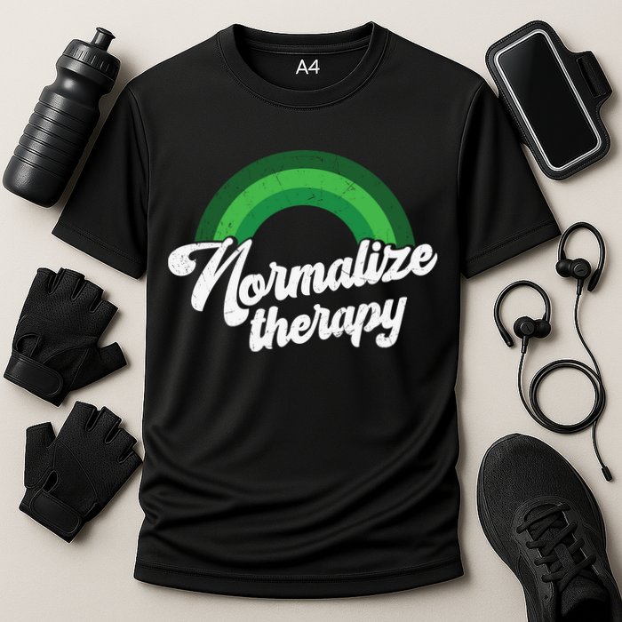 Normalize Therapy Rainbow Mental Health Matters Cooling Performance Crew T-Shirt