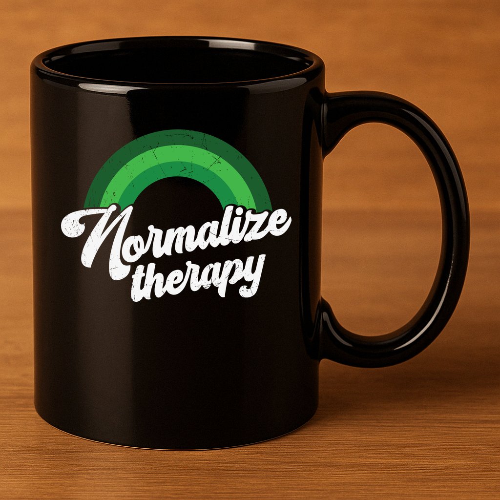 Normalize Therapy Rainbow Mental Health Matters 11oz C Handle Ceramic Mug
