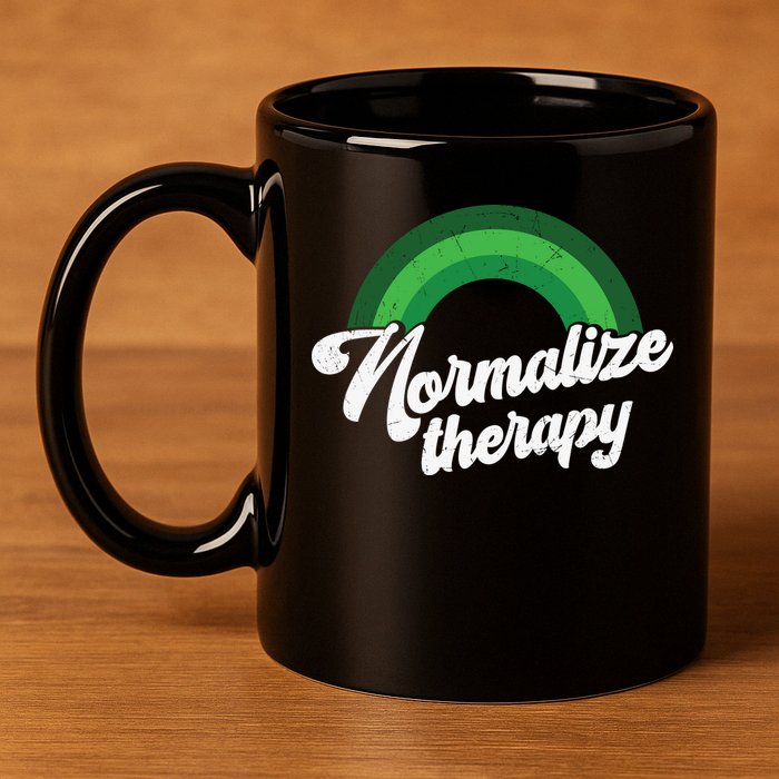 Normalize Therapy Rainbow Mental Health Matters 11oz C Handle Ceramic Mug