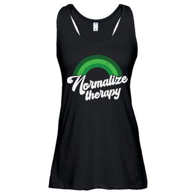 Normalize Therapy Rainbow Mental Health Matters Ladies Essential Flowy Tank