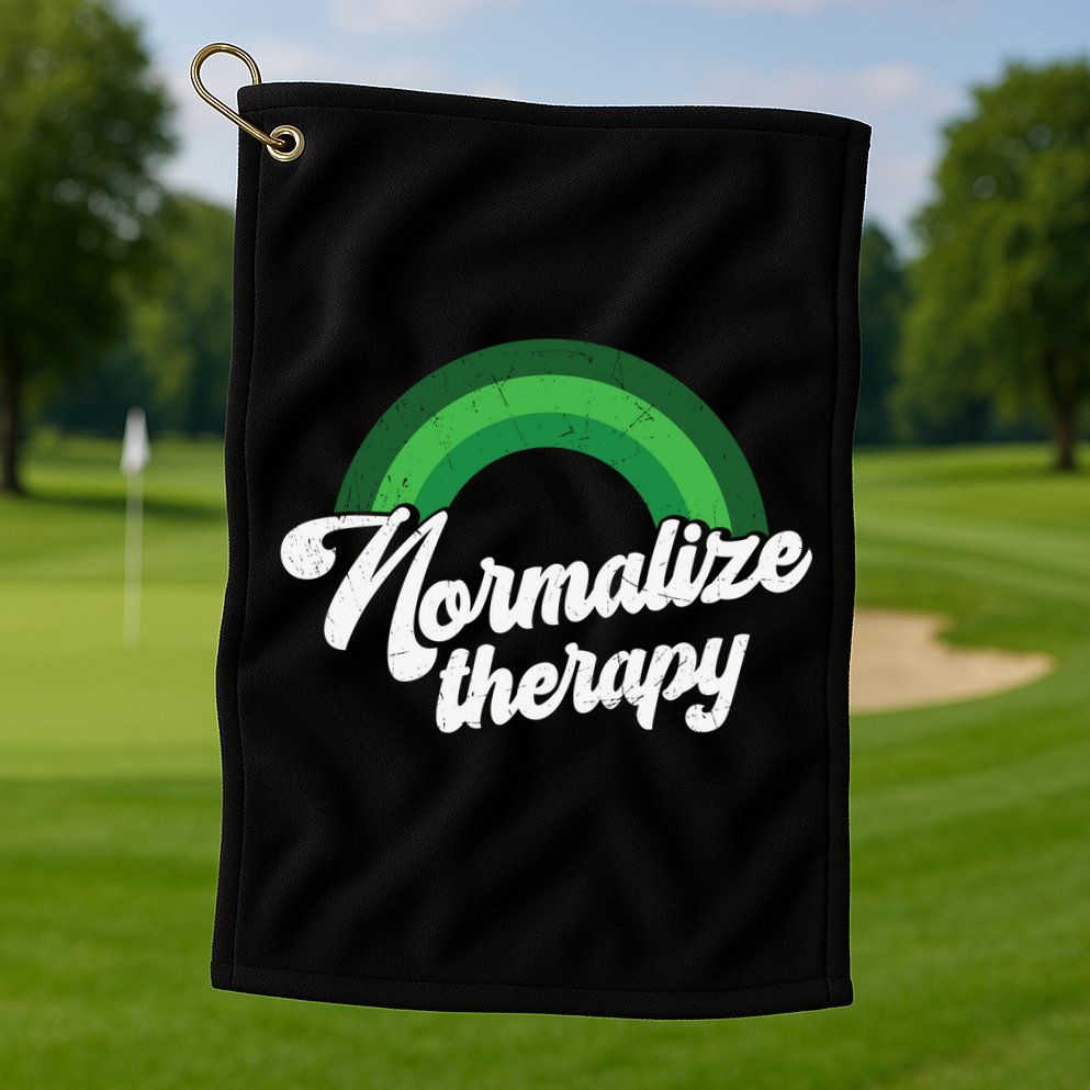 Normalize Therapy Rainbow Mental Health Matters Golf Towel
