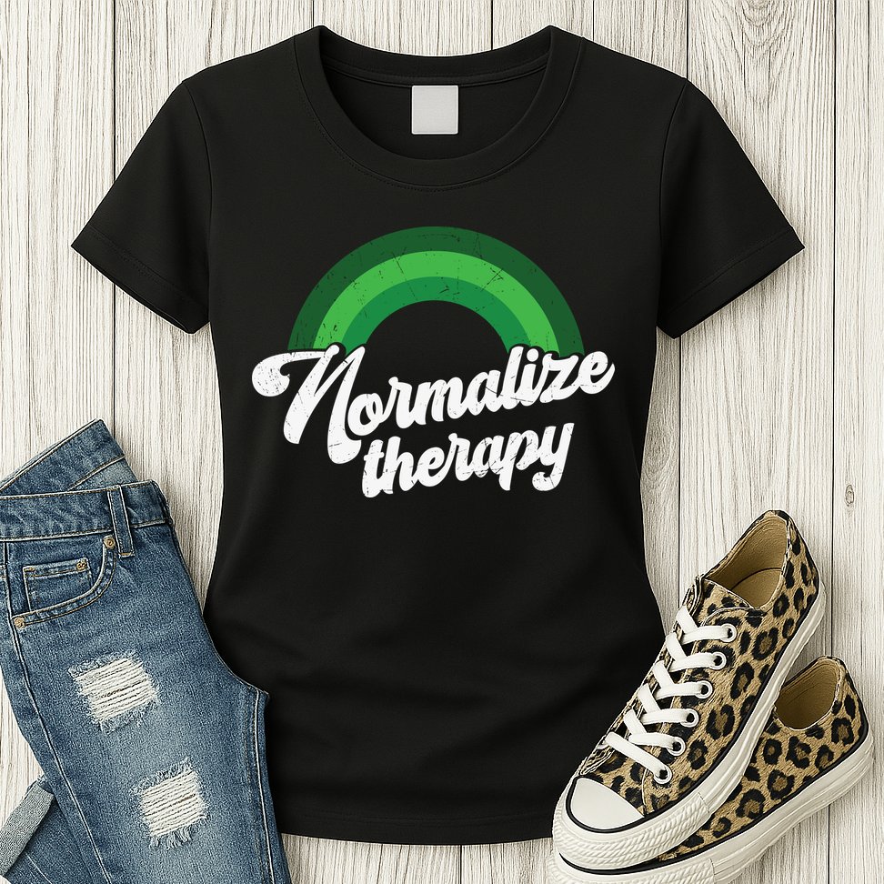 Normalize Therapy Rainbow Mental Health Matters Womens T-Shirt
