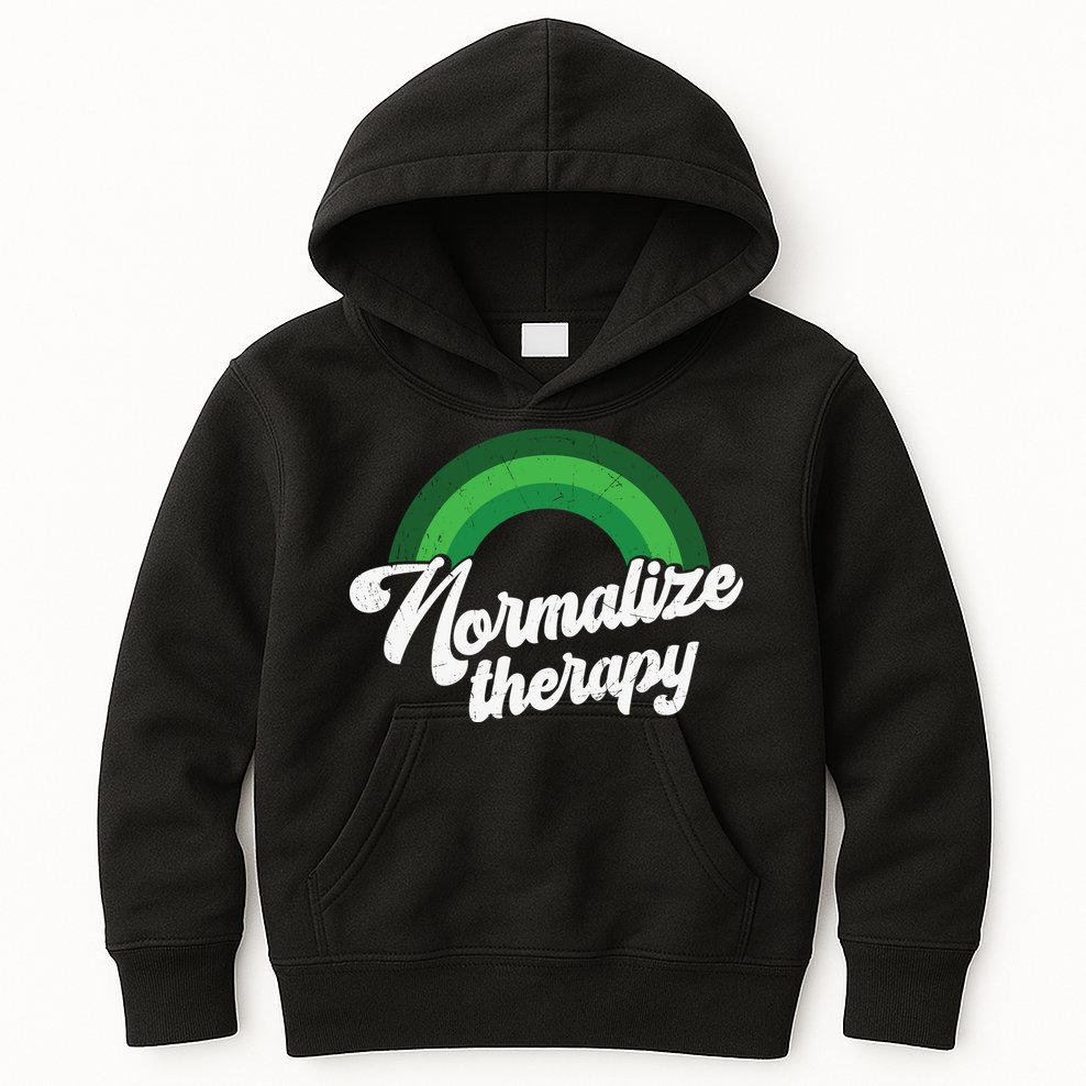 Normalize Therapy Rainbow Mental Health Matters Kids Hoodie