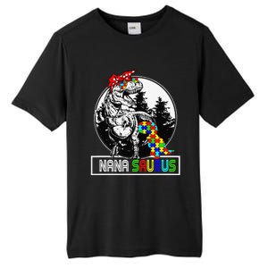 Nanasaurus T Rex Dinosaur Nana Saurus Autism Awareness Tall Fusion ChromaSoft Performance T-Shirt