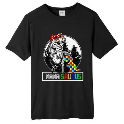 Nanasaurus T Rex Dinosaur Nana Saurus Autism Awareness Tall Fusion ChromaSoft Performance T-Shirt