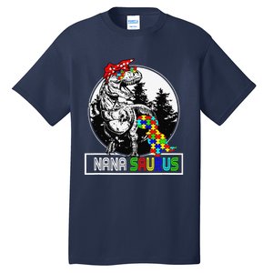 Nanasaurus T Rex Dinosaur Nana Saurus Autism Awareness Tall T-Shirt