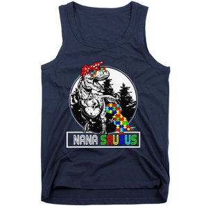 Nanasaurus T Rex Dinosaur Nana Saurus Autism Awareness Tank Top