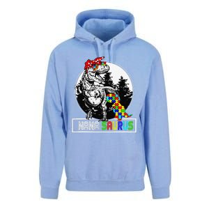 Nanasaurus T Rex Dinosaur Nana Saurus Autism Awareness Unisex Surf Hoodie