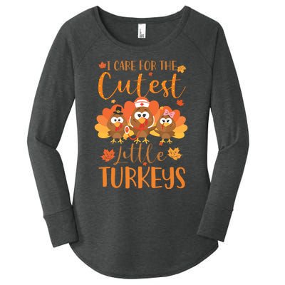 Nurse Turkey Sweatshirt Fall Nurse Gift Thanksgiving Nurse Women's Perfect Tri Tunic Long Sleeve Shirt