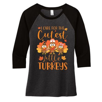 Nurse Turkey Sweatshirt Fall Nurse Gift Thanksgiving Nurse Women's Tri-Blend 3/4-Sleeve Raglan Shirt