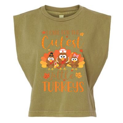 Nurse Turkey Sweatshirt Fall Nurse Gift Thanksgiving Nurse Garment-Dyed Women's Muscle Tee