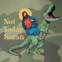 Not Today Satan Jesus Riding Dinosaur T Rex Funny Sarcastic Legacy Tie Dye Trucker Hat