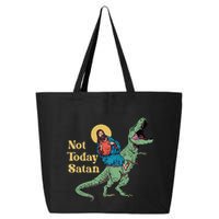 Not Today Satan Jesus Riding Dinosaur T Rex Funny Sarcastic 25L Jumbo Tote