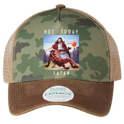 Not Today Satan Jesus Vs Satan In Basketball Legacy Tie Dye Trucker Hat