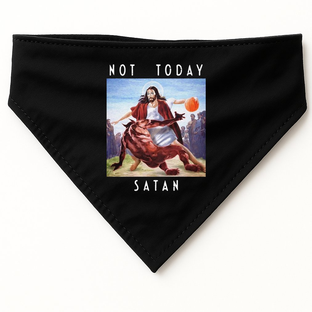 Not Today Satan Jesus Vs Satan In Basketball USA-Made Doggie Bandana