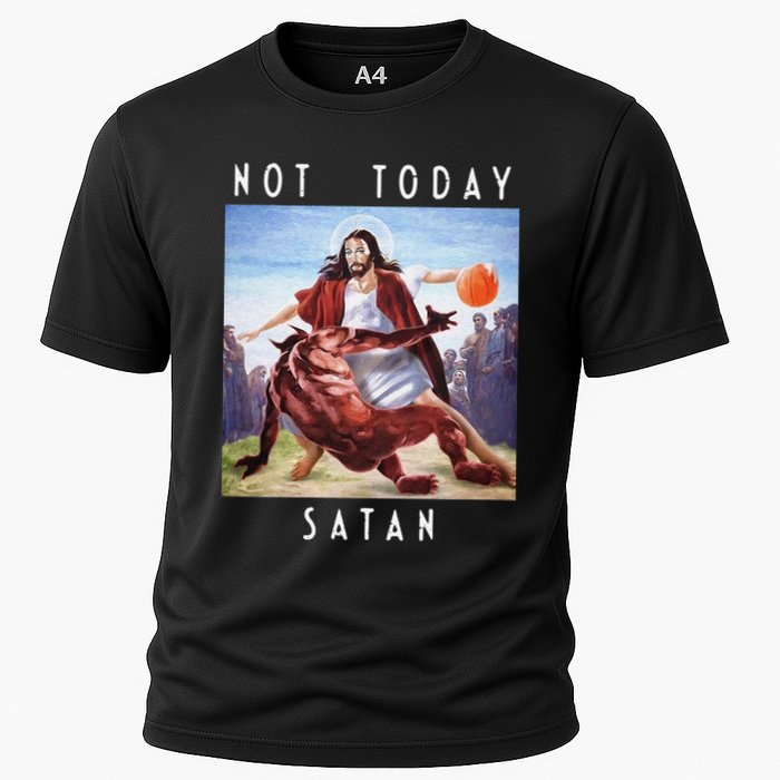 Not Today Satan Jesus Vs Satan In Basketball Cooling Performance Crew T-Shirt