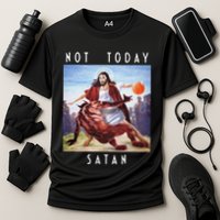 Not Today Satan Jesus Vs Satan In Basketball Cooling Performance Crew T-Shirt