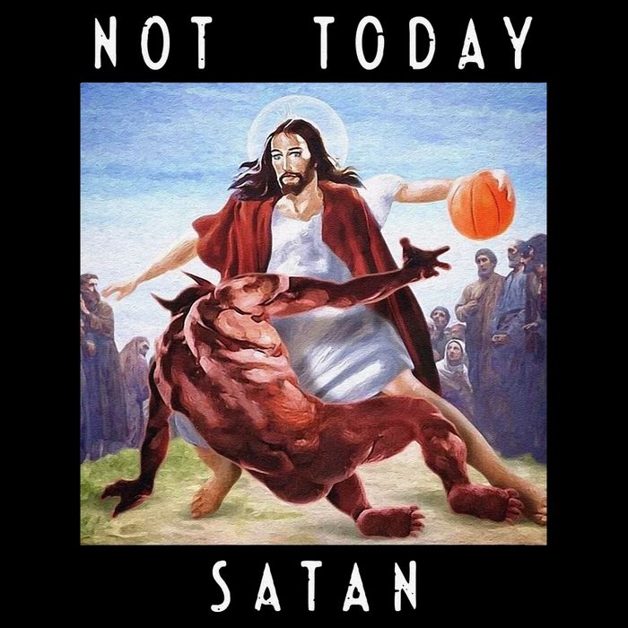 Not Today Satan Jesus Vs Satan In Basketball Cooling Performance Crew T-Shirt
