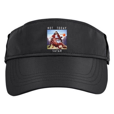 Not Today Satan Jesus Vs Satan In Basketball Adult Drive Performance Visor