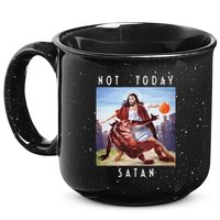 Not Today Satan Jesus Vs Satan In Basketball 15oz Campfire Ceramic Mug