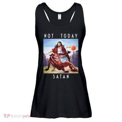 Not Today Satan Jesus Vs Satan In Basketball Ladies Essential Flowy Tank