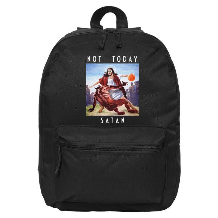 Not Today Satan Jesus Vs Satan In Basketball 16 in Basic Backpack