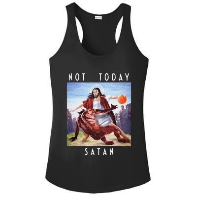 Not Today Satan Jesus Vs Satan In Basketball Ladies PosiCharge Competitor Racerback Tank