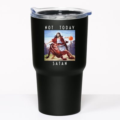 Not Today Satan Jesus Vs Satan In Basketball Tumbler