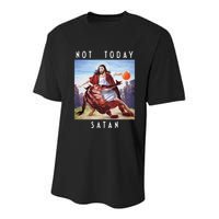 Not Today Satan Jesus Vs Satan In Basketball Youth Performance Sprint T-Shirt