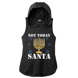 Not Today Santa Jewish Holiday Festival Funny Hanukkah Ladies PosiCharge Tri-Blend Wicking Draft Hoodie Tank