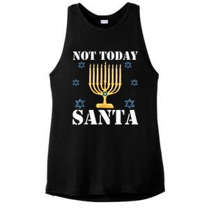 Not Today Santa Jewish Holiday Festival Funny Hanukkah Ladies PosiCharge Tri-Blend Wicking Tank