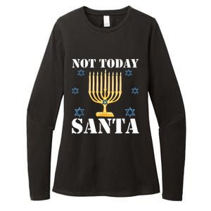 Not Today Santa Jewish Holiday Festival Funny Hanukkah Womens CVC Long Sleeve Shirt