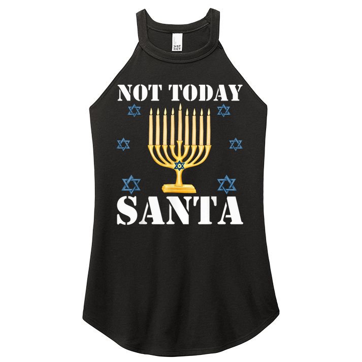 Not Today Santa Jewish Holiday Festival Funny Hanukkah Women's Perfect Tri Rocker Tank