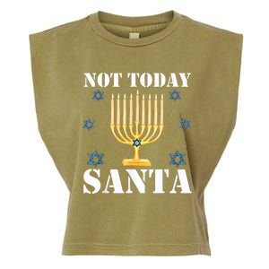 Not Today Santa Jewish Holiday Festival Funny Hanukkah Garment-Dyed Women's Muscle Tee