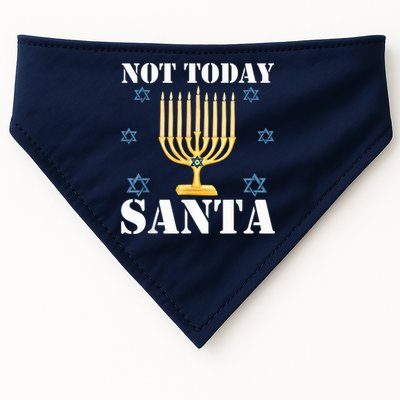 Not Today Santa Jewish Holiday Festival Funny Hanukkah USA-Made Doggie Bandana