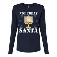 Not Today Santa Jewish Holiday Festival Funny Hanukkah Womens Cotton Relaxed Long Sleeve T-Shirt