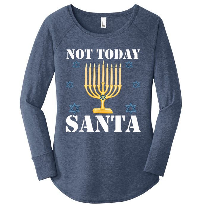 Not Today Santa Jewish Holiday Festival Funny Hanukkah Women's Perfect Tri Tunic Long Sleeve Shirt