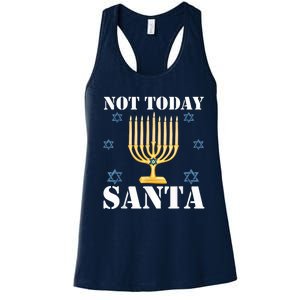 Not Today Santa Jewish Holiday Festival Funny Hanukkah Women's Racerback Tank