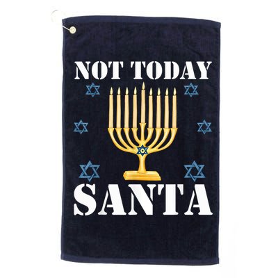 Not Today Santa Jewish Holiday Festival Funny Hanukkah Golf Towel