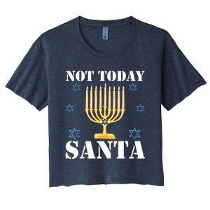 Not Today Santa Jewish Holiday Festival Funny Hanukkah Women's Crop Top Tee