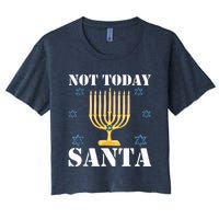 Not Today Santa Jewish Holiday Festival Funny Hanukkah Women's Crop Top Tee