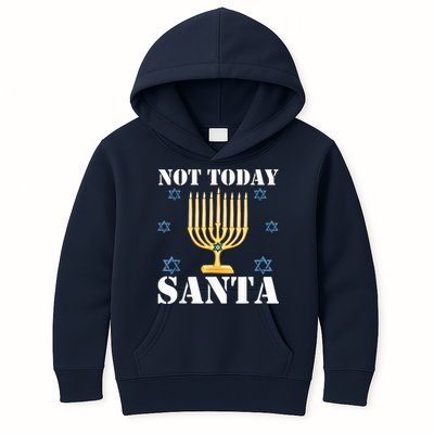 Not Today Santa Jewish Holiday Festival Funny Hanukkah Kids Hoodie