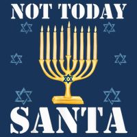 Not Today Santa Jewish Holiday Festival Funny Hanukkah Zip Tote Bag