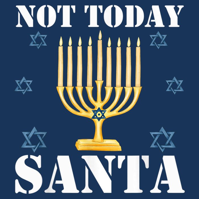 Not Today Santa Jewish Holiday Festival Funny Hanukkah Zip Tote Bag