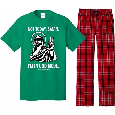 Not Today Satan IM In God Mode Pajama Set