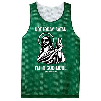 Not Today Satan IM In God Mode Mesh Reversible Basketball Jersey Tank