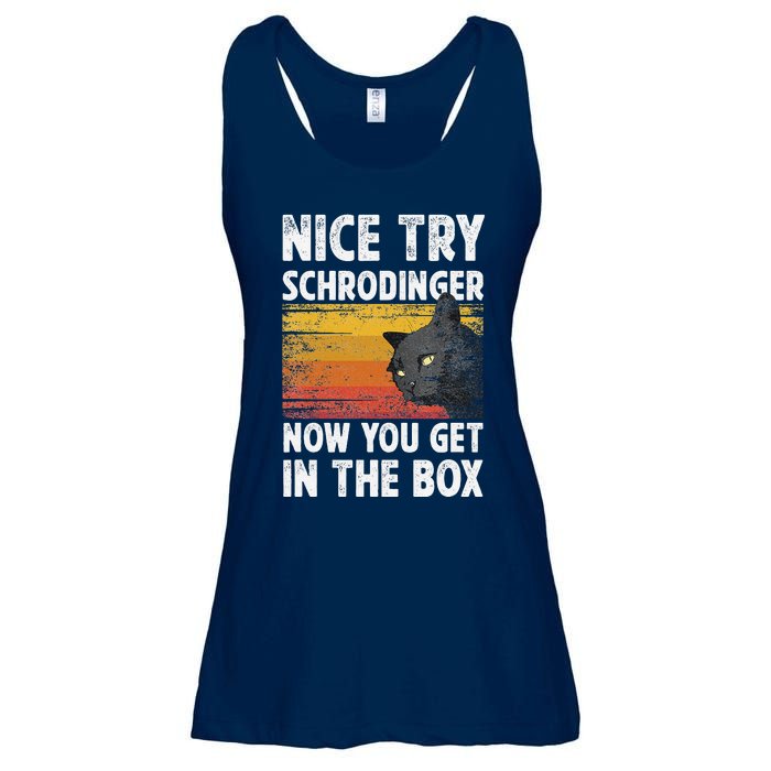 Nice Try Schrodinger Now You Get In The Box Black Cat Ladies Essential Flowy Tank