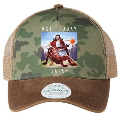 Not Today Satan Jesus Vs Satan In Basketball Legacy Tie Dye Trucker Hat