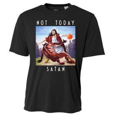 Not Today Satan Jesus Vs Satan In Basketball Cooling Performance Crew T-Shirt